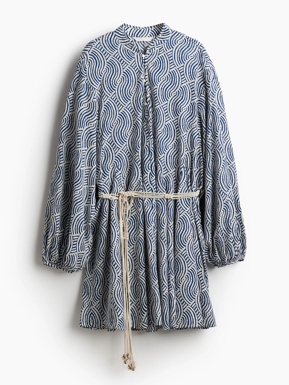 H&M Geometric Mini Dress Blue & White